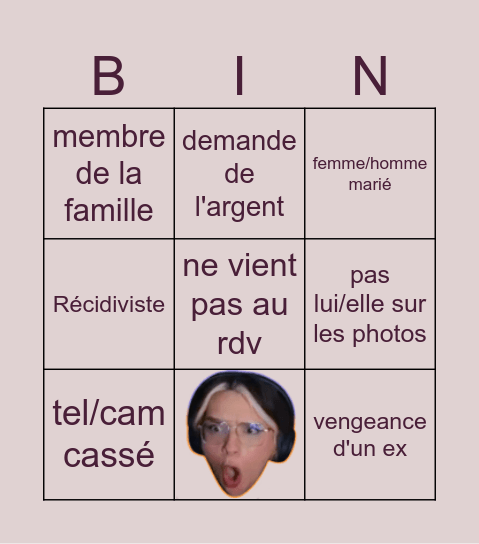 Catfish Bingo Card
