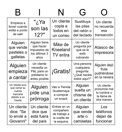 Office Accounting Bingo (Spn) Bingo Card