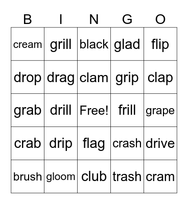 Blends Bingo Card