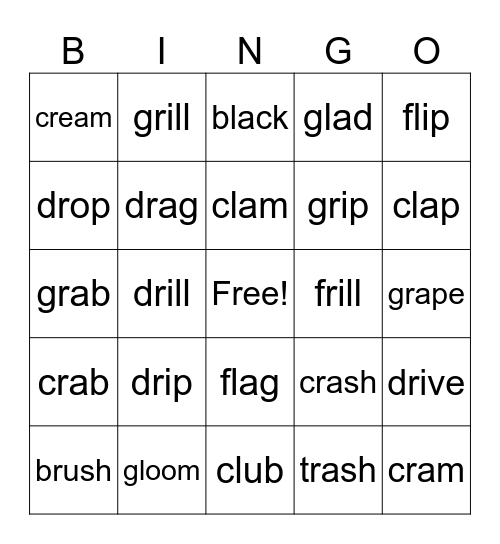 Blends Bingo Card