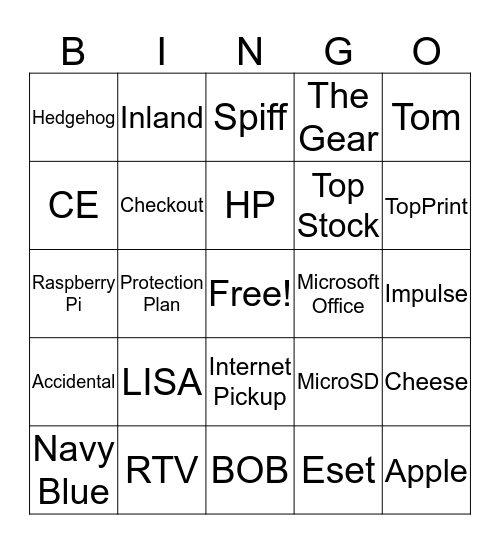 MicroCenter Bingo Card