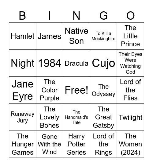 Name the Author Bingo Card