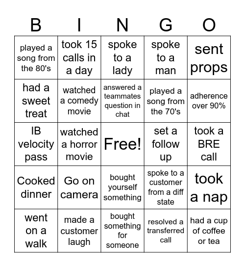 Payflow Bingo Card