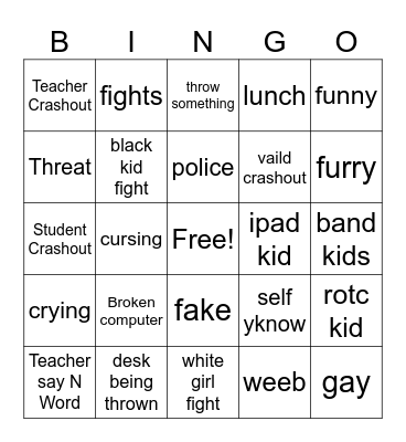 Schools Bingo Card