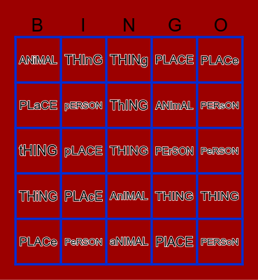 NOUNS Bingo Card