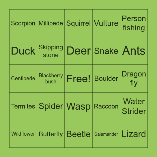 Bass Lake Bingo! Bingo Card