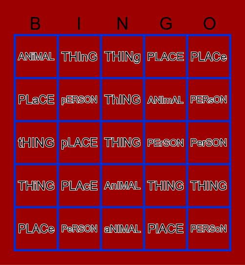 NOUNS Bingo Card