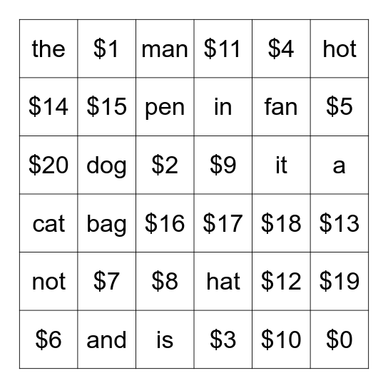 Bingo Card