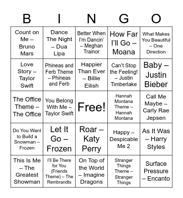 the door Bingo Card