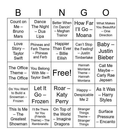 the door Bingo Card