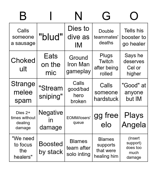 Haaris Bingo Card