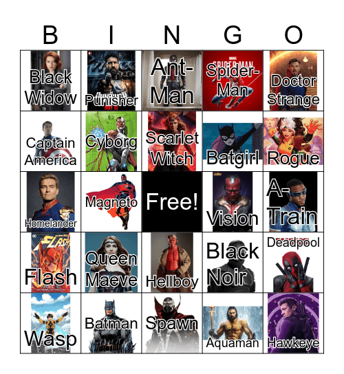 Superpowered Showdown Bingo Card