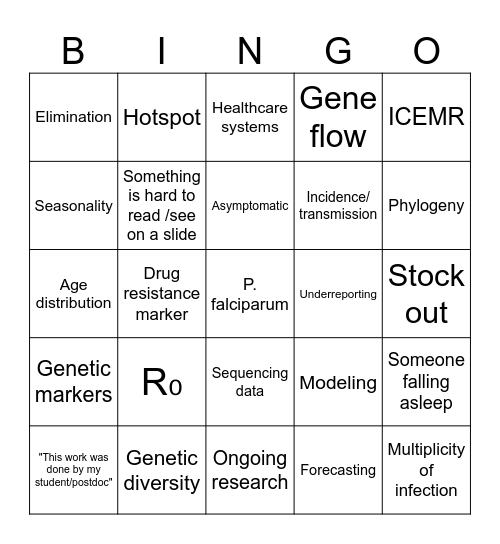 WMD 2026 Epidemiology Bingo Card