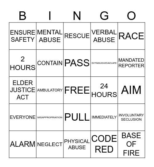 Glenburnie Bingo Card