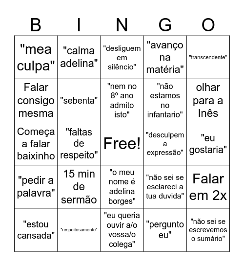 bio-geo Bingo Card