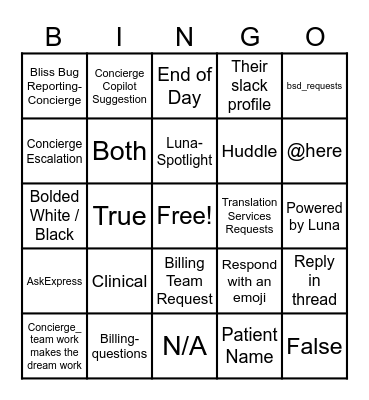 Slack Bingo Card