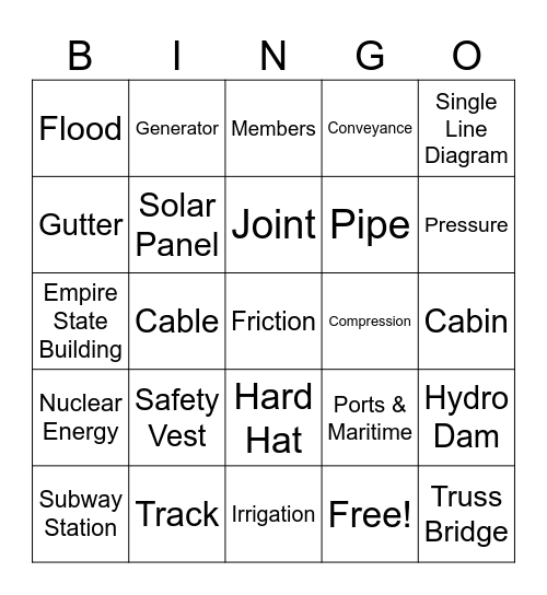 Engineering Bingo Card