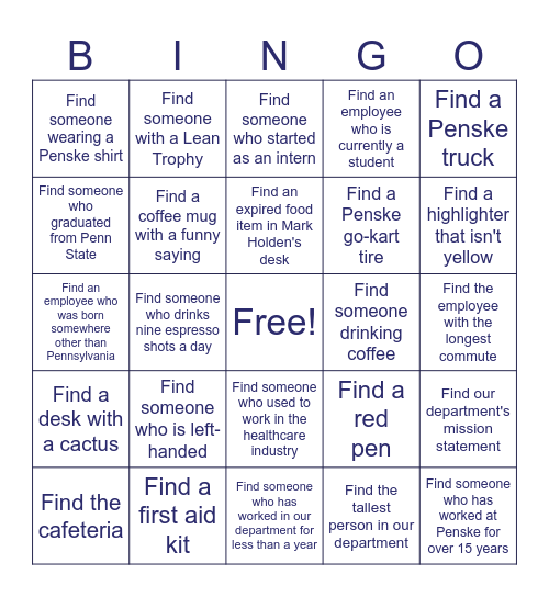 WFSA BINGO! Bingo Card