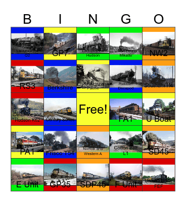 Memories of the Erie-Lackawanna and St Louis Steam Spectacular Bingo Card