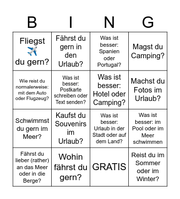 Finde eine Person, die... (get x for matches) Bingo Card