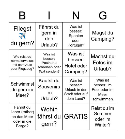 Finde eine Person, die... (get x for matches) Bingo Card