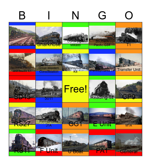 Memories of the Pennsylvania and Steamfest 90 Bingo Card
