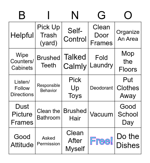 Amazing Stuff I Do! Bingo Card