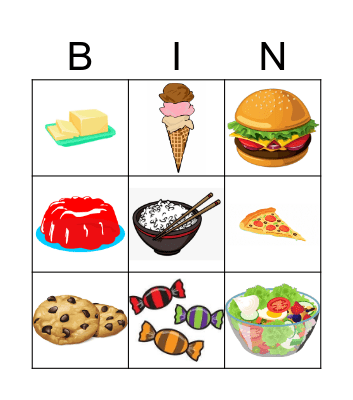 FOOD FLASHCARDS Bingo Card