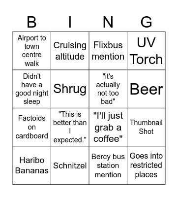 PTE Bingo Card