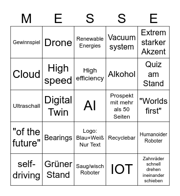 Messe Bingo Card