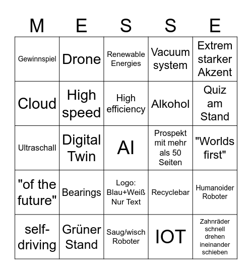 Messe Bingo Card