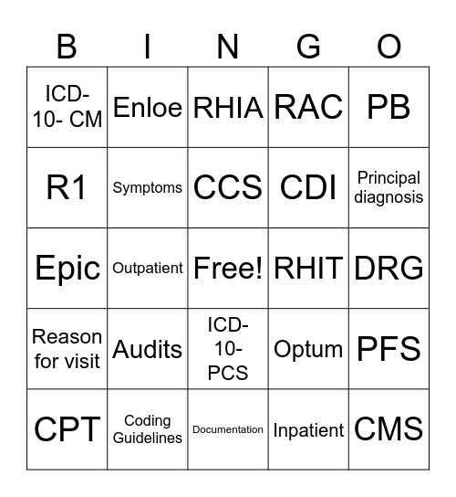 Coding Bingo Card