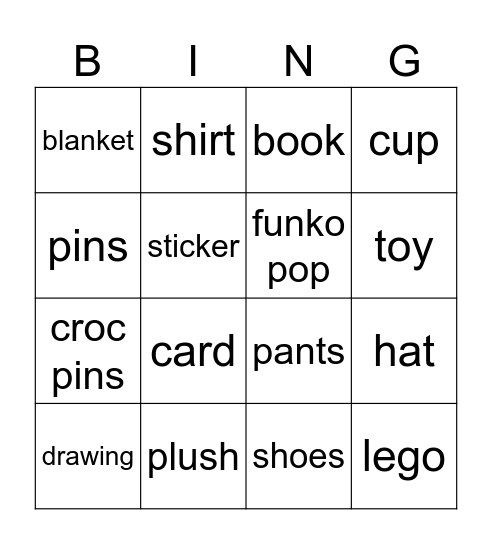 dogday merch bingo Card
