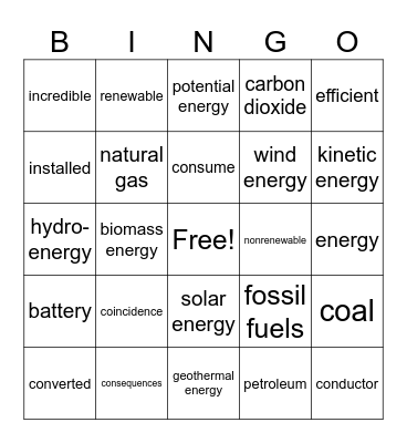 Unit 6, Weeks 1-2 Vocabulary Bingo Card
