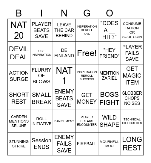 Avernus Bingo v2.1 Bingo Card