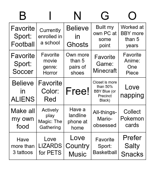 Bingo Card
