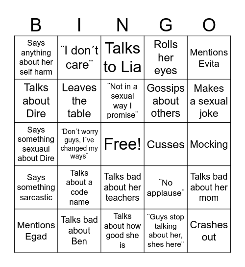 LIA BINGO Card