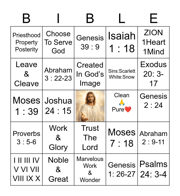 Old Testament Doctrinal Mastery Bingo Card