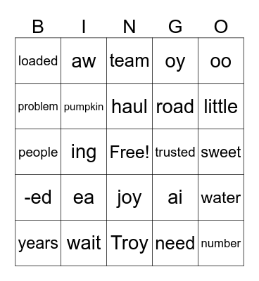 Foundations Bingo Card
