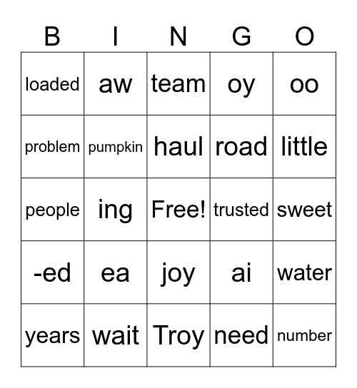 Foundations Bingo Card