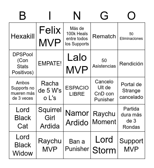 BINGO NIGHT #3 Bingo Card