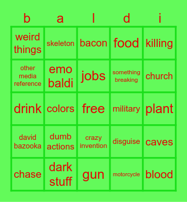 bald bros card Bingo Card