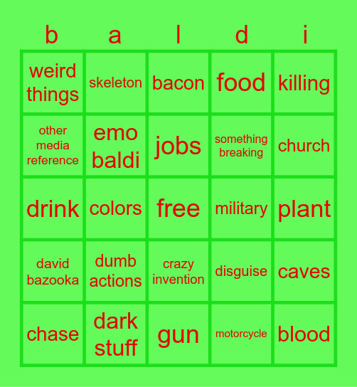 bald bros card Bingo Card