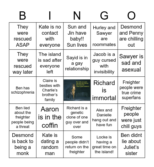 LOST Season 4 Bingo Card