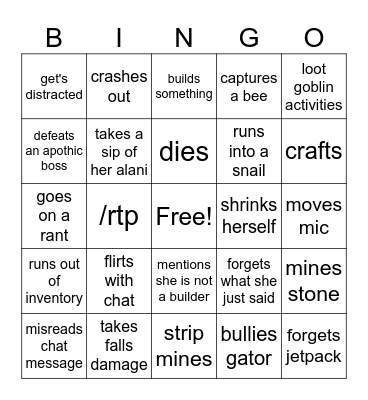 Minecraft Bingo Card