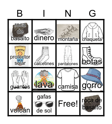 Spanish Bingo Card