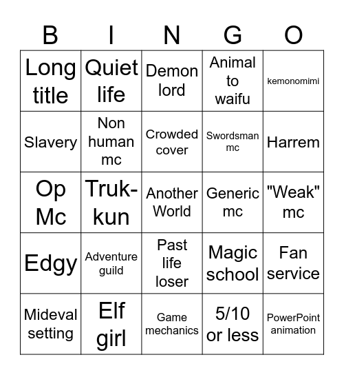 me Bingo Card