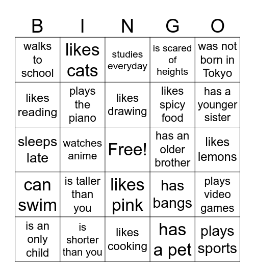1st Years Camp Bingo!!! Bingo Card