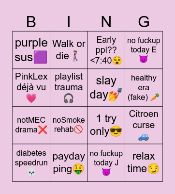 K DAY Bingo Card