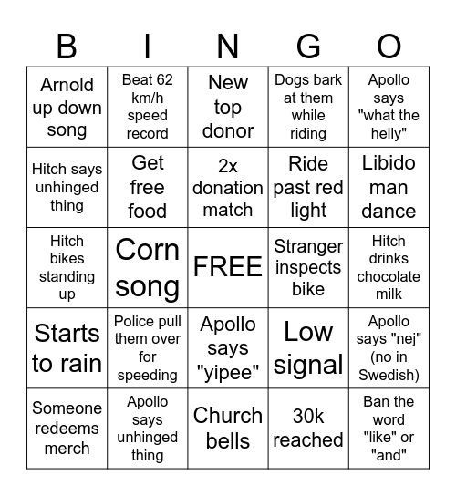 Randem Tandem - Day 19 Bingo Card